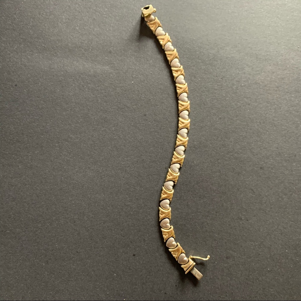 14K Gold heart XO bracelet